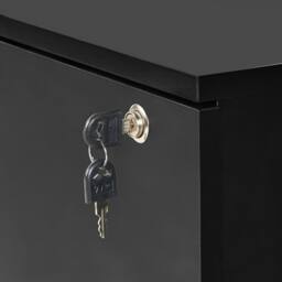 Wyld and Coco Black Wood Mobile Office Storage Unit Two Lockable - thumbnail 7
