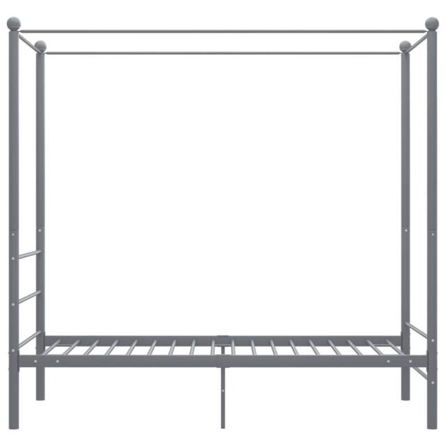 Berkfield Home Durable Canopy Bed Frame Grey Metal 90x200 cm - image 1