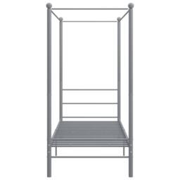 Berkfield Home Durable Canopy Bed Frame Grey Metal 90x200 cm - thumbnail 4