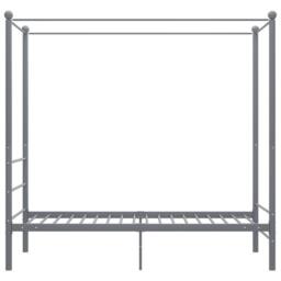 Berkfield Home Durable Canopy Bed Frame Grey Metal 90x200 cm - thumbnail 1