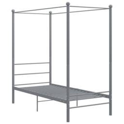 Berkfield Home Durable Canopy Bed Frame Grey Metal 90x200 cm - thumbnail 3
