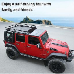 Costway Steel Cargo Roof Rack Basket Truck Cars Top Luggage Carrier 75kg Weight Capacity in Black - thumbnail 6