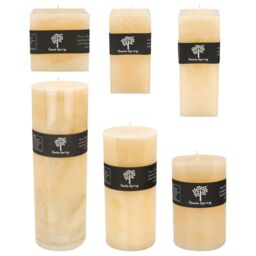 Nicola Spring Vanilla Pillar Candles - 6 Sizes - Cream - Pack of 6 in Beige