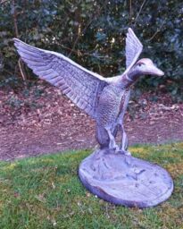 Inspirational Gifting Flying Duck Garden Sculpture Ornament Decor in Bronze - thumbnail 7