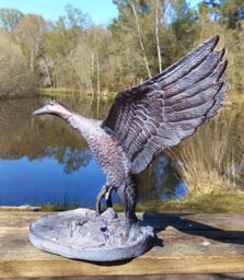 Inspirational Gifting Flying Duck Garden Sculpture Ornament Decor in Bronze - thumbnail 6