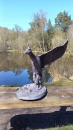Inspirational Gifting Flying Duck Garden Sculpture Ornament Decor in Bronze - thumbnail 9
