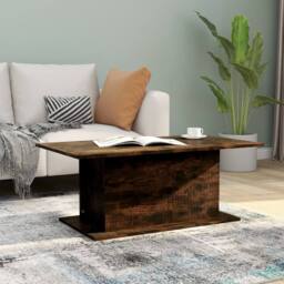 Berkfield Home Decorative Coffee Table Smoked Oak 102x55.5x40 cm Engineered Wood in Brown - thumbnail 2