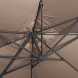 sweeek 3x3m Cantilever Parasol + 50x50cm Weighted Slabs With Protected Cover in Brown - Size: 50x50 cm - thumbnail 4