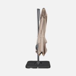 sweeek 3x3m Cantilever Parasol + 50x50cm Weighted Slabs With Protected Cover in Brown - Size: 50x50 cm - thumbnail 6