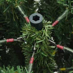 Berkfield Home Elegant Artificial Hinged Christmas Tree Green 210 cm PE & PVC - thumbnail 9