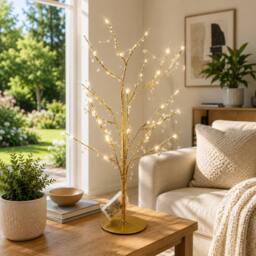 SPOT ON DEALZ 48 LED Gold Twig Tree with Jewelled Lights Christmas Decor - thumbnail 8