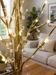 SPOT ON DEALZ 48 LED Gold Twig Tree with Jewelled Lights Christmas Decor - thumbnail 3