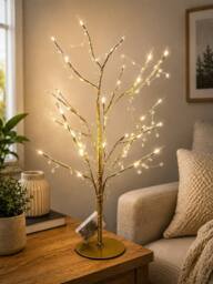 SPOT ON DEALZ 48 LED Gold Twig Tree with Jewelled Lights Christmas Decor - thumbnail 6
