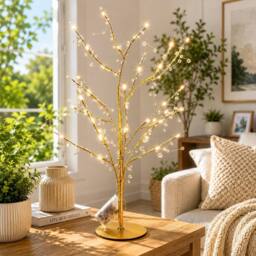 SPOT ON DEALZ 48 LED Gold Twig Tree with Jewelled Lights Christmas Decor - thumbnail 5