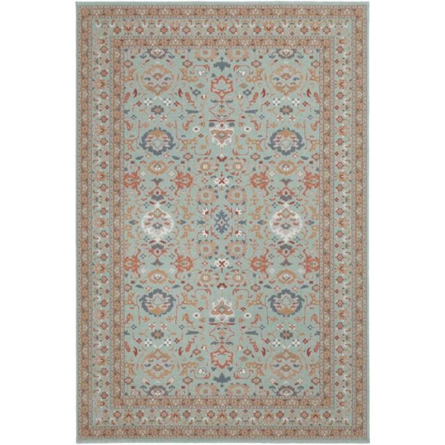 The Rug Shop UK Traditional Border Floral Blue Easy to clean Machine Made Area Rug - Size: 135 cm x 200 cm - image 1