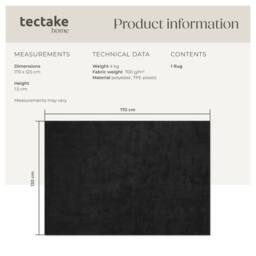 tectake Rug Zonelle 160 X 230 Cm - Black - Size: 160 cm x 230 cm - thumbnail 6