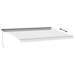 Berkfield Home Manual Retractable Awning Anthracite & White 500x350 cm in Black - thumbnail 5