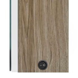 Berkfield Home LED Bathroom Mirror Cabinet White & Oak 80x12x68 cm - Size: 80 x 12 x 68 cm - thumbnail 6