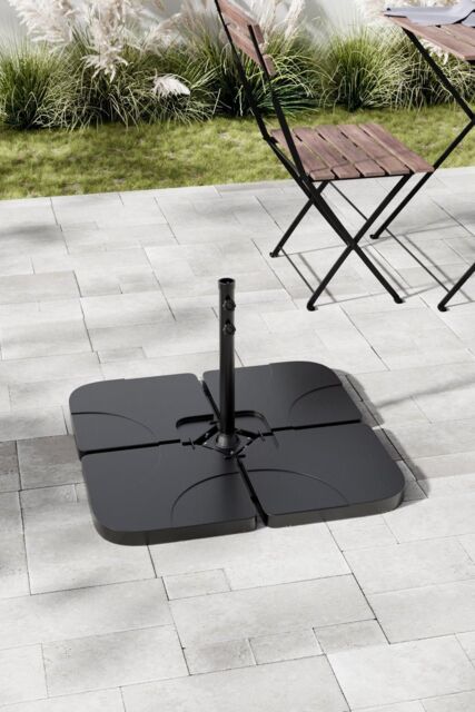 Garden Sanctuary Freestanding Water & Sand Filled HDPE Square Parasol Base in Black - image 1