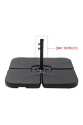 Garden Sanctuary Freestanding Water & Sand Filled HDPE Square Parasol Base in Black - thumbnail 3