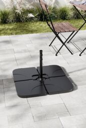Garden Sanctuary Freestanding Water & Sand Filled HDPE Square Parasol Base in Black - thumbnail 1
