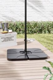 Garden Sanctuary Freestanding Water & Sand Filled HDPE Square Parasol Base in Black - thumbnail 2