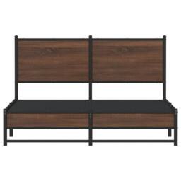 Berkfield Home Metal Bed Frame without Mattress Brown Oak 140x200 cm - thumbnail 5