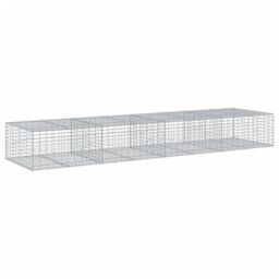 Berkfield Home Gabion Basket with Cover 400x100x50 cm Galvanised Iron in Silver - Size: 400 x 100 x 50 cm - thumbnail 5