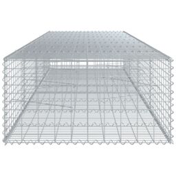 Berkfield Home Gabion Basket with Cover 400x100x50 cm Galvanised Iron in Silver - Size: 400 x 100 x 50 cm - thumbnail 4