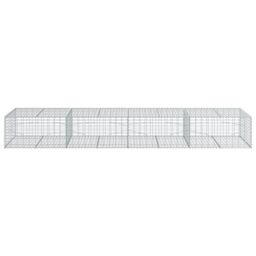 Berkfield Home Gabion Basket with Cover 400x100x50 cm Galvanised Iron in Silver - Size: 400 x 100 x 50 cm - thumbnail 3