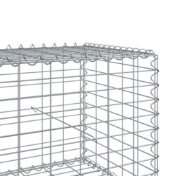 Berkfield Home Gabion Basket with Cover 400x100x50 cm Galvanised Iron in Silver - Size: 400 x 100 x 50 cm - thumbnail 6