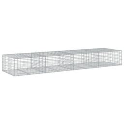 Berkfield Home Gabion Basket with Cover 400x100x50 cm Galvanised Iron in Silver - Size: 400 x 100 x 50 cm - thumbnail 2