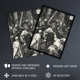 "Artery8 Bearing of the Cross Albrecht Durer Wall Art Poster Print in Grey - Size: W12"" x H16""" - thumbnail 2