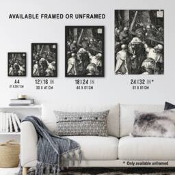 "Artery8 Bearing of the Cross Albrecht Durer Wall Art Poster Print in Grey - Size: W12"" x H16""" - thumbnail 3