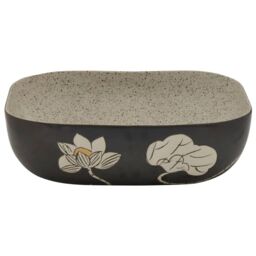 Berkfield Home Countertop Basin Grey & Black Rectangular 48x37.5x13.5 cm Ceramic - thumbnail 4