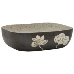 Berkfield Home Countertop Basin Grey & Black Rectangular 48x37.5x13.5 cm Ceramic - thumbnail 2
