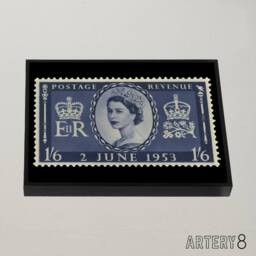 "Artery8 Queen Elizabeth II Of England Framed Canvas Wall Art Print in Blue - Size: W12"" x H16""" - thumbnail 2