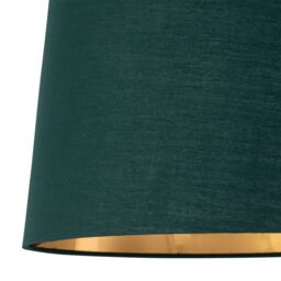 First Choice Lighting Bobbin - Ivory Lamp with Dark Green & Gold Shade in White - thumbnail 3