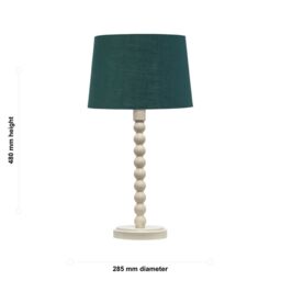 First Choice Lighting Bobbin - Ivory Lamp with Dark Green & Gold Shade in White - thumbnail 7