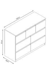 FWStyle 7 Drawer Matt Black Merchant Chest Of Drawers - Stora - thumbnail 6