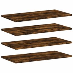 Berkfield Home Wall Shelves 4 pcs Smoked Oak 60x30x1.5 cm Engineered Wood in Brown - thumbnail 2