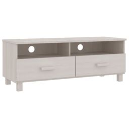 Berkfield Home TV Cabinet HAMAR White 106x40x40 cm Solid Wood Pine - Size: 106 x 40 x 40 cm - thumbnail 2