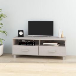 Berkfield Home TV Cabinet HAMAR White 106x40x40 cm Solid Wood Pine - Size: 106 x 40 x 40 cm