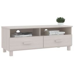 Berkfield Home TV Cabinet HAMAR White 106x40x40 cm Solid Wood Pine - Size: 106 x 40 x 40 cm - thumbnail 6