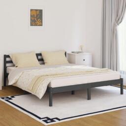 Day Bed Solid Wood Pine 160x200 cm King Size Grey