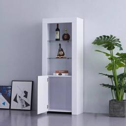 Dprodo High Gloss Tall Display Cabinet in White - Size: 1 Pack - thumbnail 6