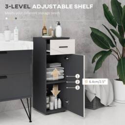 Wyld Haus Gazzeta Slim Grey Bathroom Cabinet Drawer & Double Door Cupboard in Light Grey - thumbnail 6