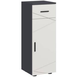 Wyld Haus Gazzeta Slim Grey Bathroom Cabinet Drawer & Double Door Cupboard in Light Grey - thumbnail 2
