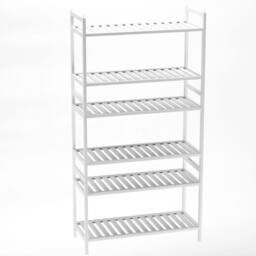 EONLION Set of 3 Wooden Bamboo Shoe Rack Stackable Storage Hallway Organiser in White