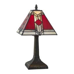 First Choice Lighting Set of 2 Avon - Tiffany Coloured Glass 39cm Table Lamps in Bronze - thumbnail 3